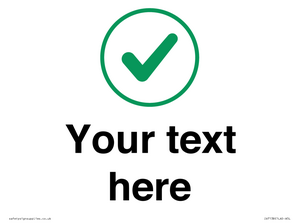 Custom plain background, green tick in circle sign